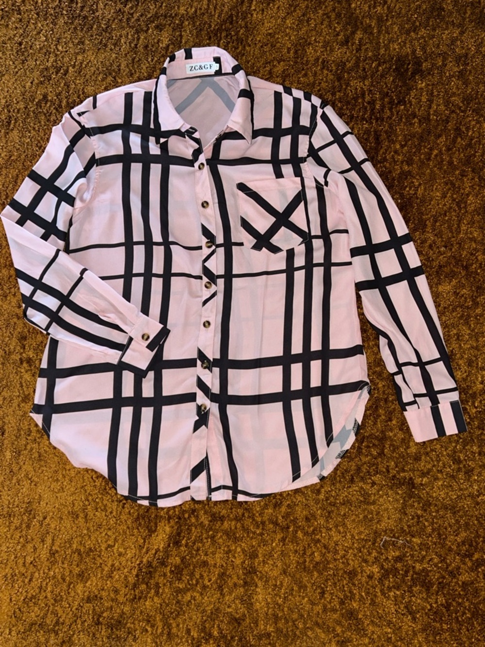 Pink Plaid Women's Blouse